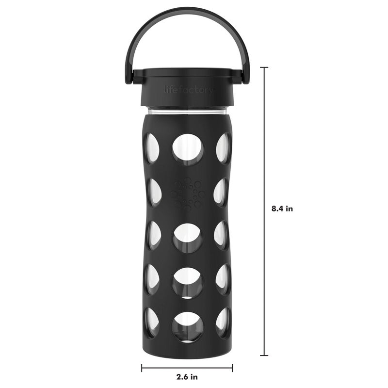 Lifefactory 16-Ounce BPA-Free Glass Water Bottle with Classic Cap and Protective Silicone Sleeve, Onyx - Image 4
